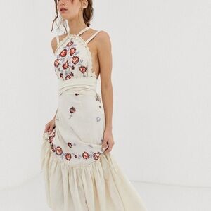 Free People chrysanthemum embroidered dress NWT